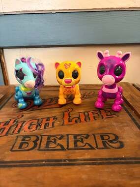 Lot of 3 Zoomer Zupps Interactive Safari Pets & Pretty Ponies: Giraffe, Leopard,